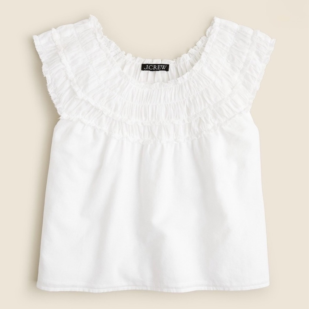 NWT J.Crew Rosalie White Textured Blouse